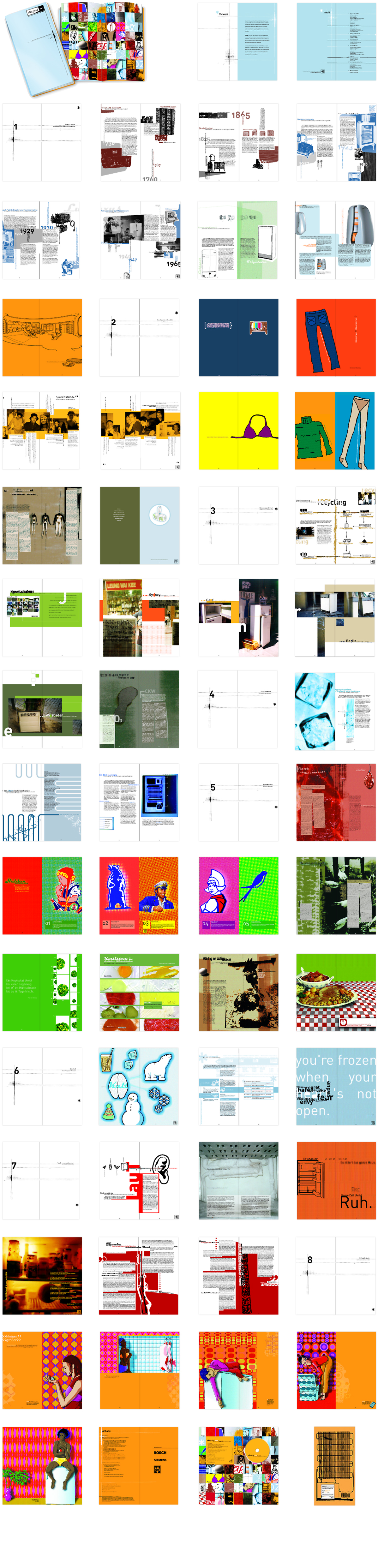 Katja Hofmann, Studio for good handmade Design, Editorial Design, Typografie, Designbuch über Kühlschrank, Illustration, Print, 4°, vier grad, Diplomarbeit 1998, Matthias Frey
