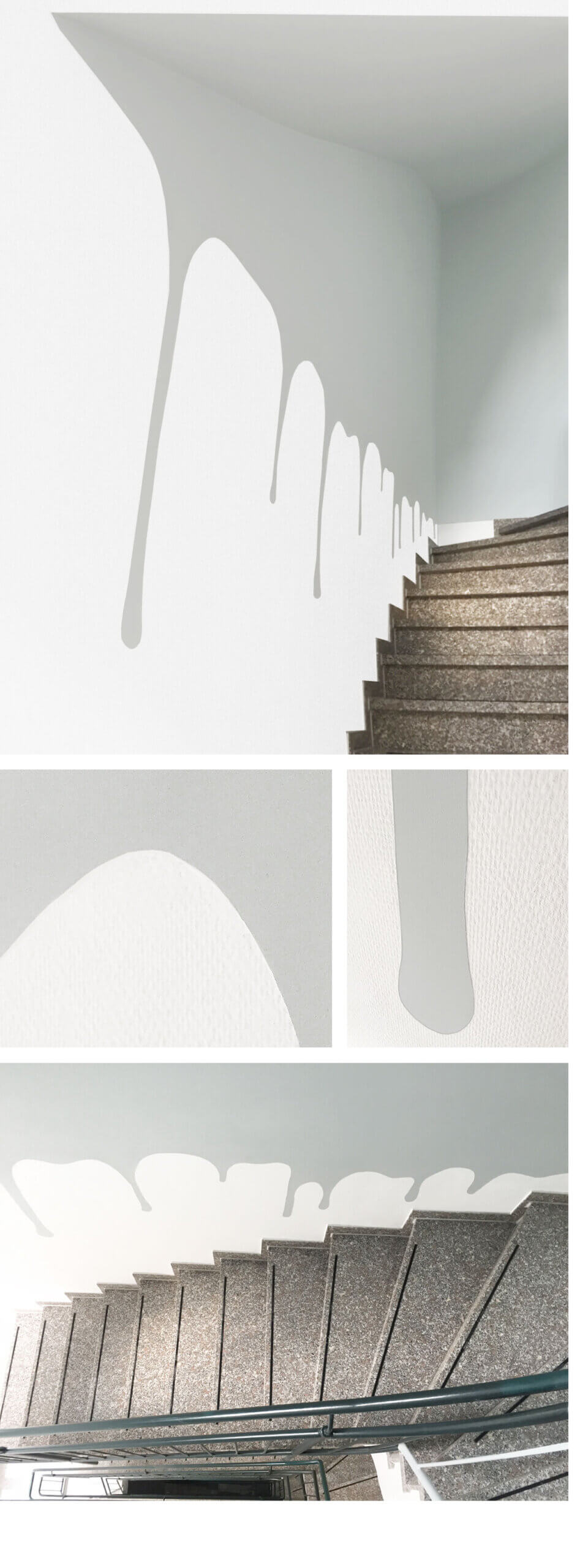 Katja Hofmann, Studio for good handmade Design, Idee, Entwurf, handwerkliche Umsetzung, Wandbeschriftung im Treppenhaus, Schrobsdorff Bau