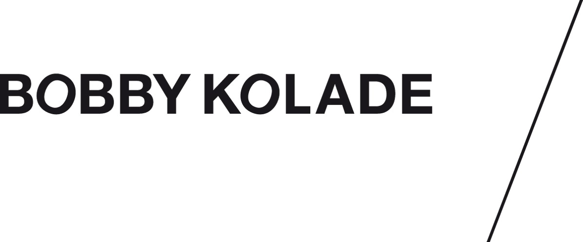 Katja Hofmann, Studio for good handmade Design, Idee, Entwurf und Umsetzung von einem Corporate Design für Bobby Kolade bestehend aus Logo, Website mit Shop, Briefpapier, Visitenkarten, Lookbook, Drucksachen, Einladungskarten, Poster, Schaufenster, Beschriftung, Textiletikett, Sticker