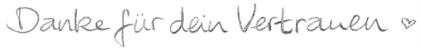 Danke für dein Vertrauen. Handgeschriebene Überschrift