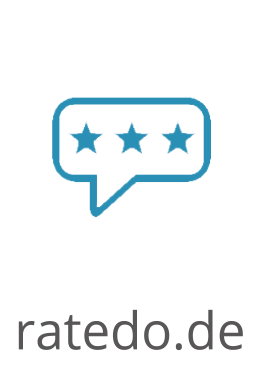 Botton mit Link: Bewertungen über ratedo.de schreiben